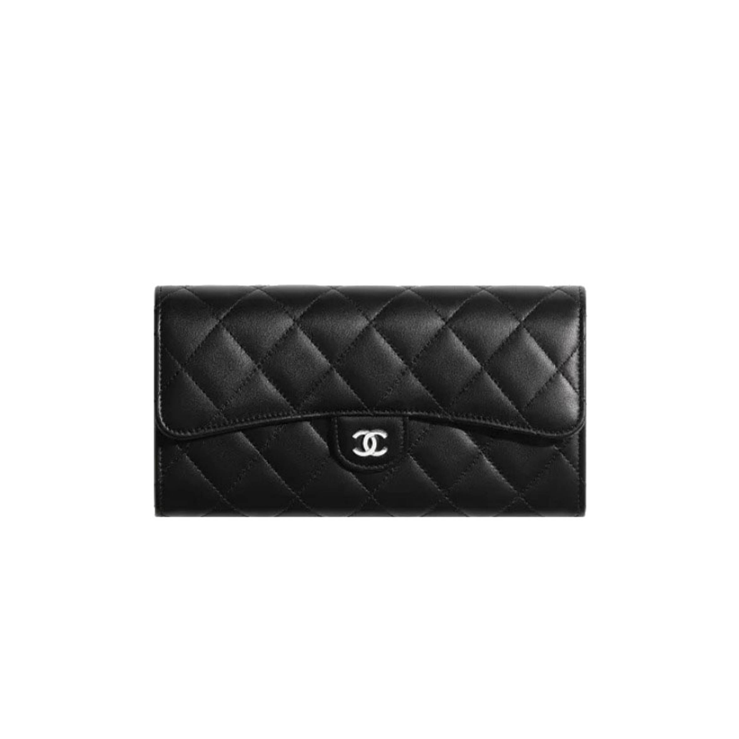 CHANEL CLASSIC LONG FLAP WALLET SILVER HARDWARE  AP0241 Y01480 C3906 （19.5*10.5*3cm）